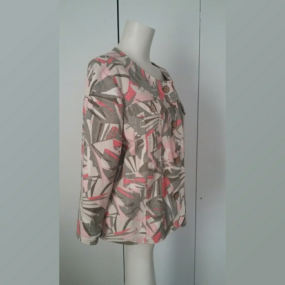 Ruby Rd Floral Print Jacket/Neutral Colors Size 18 - Picture 2 of 5